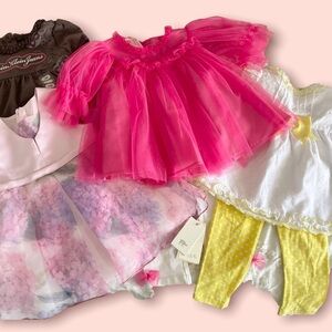 Pink Tulle Dress with Floral Accents